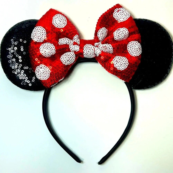 Disney - Minnie Mouse Sequinned Ears and Bow Headband 💝 - Picture 1 of 8